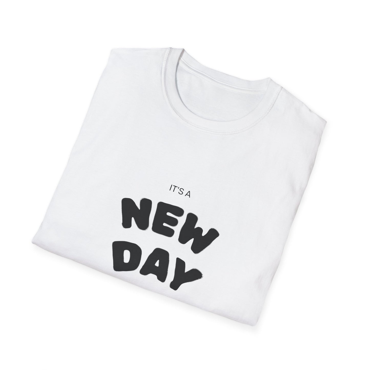 New Day Motivational Unisex Softstyle T-Shirt, Inspirational Tee, Positive Vibes Shirt, Gift for Friends, Everyday Casual Wear