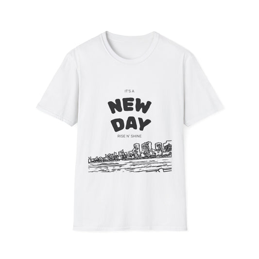 New Day Motivational Unisex Softstyle T-Shirt, Inspirational Tee, Positive Vibes Shirt, Gift for Friends, Everyday Casual Wear
