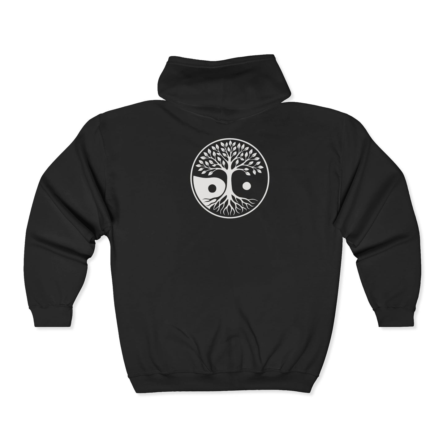 Yin Yang Unisex Zip Hoodie, Cozy Hooded Sweatshirt for Meditation, Spiritual Gifts, Unisex Outerwear, Yoga Apparel