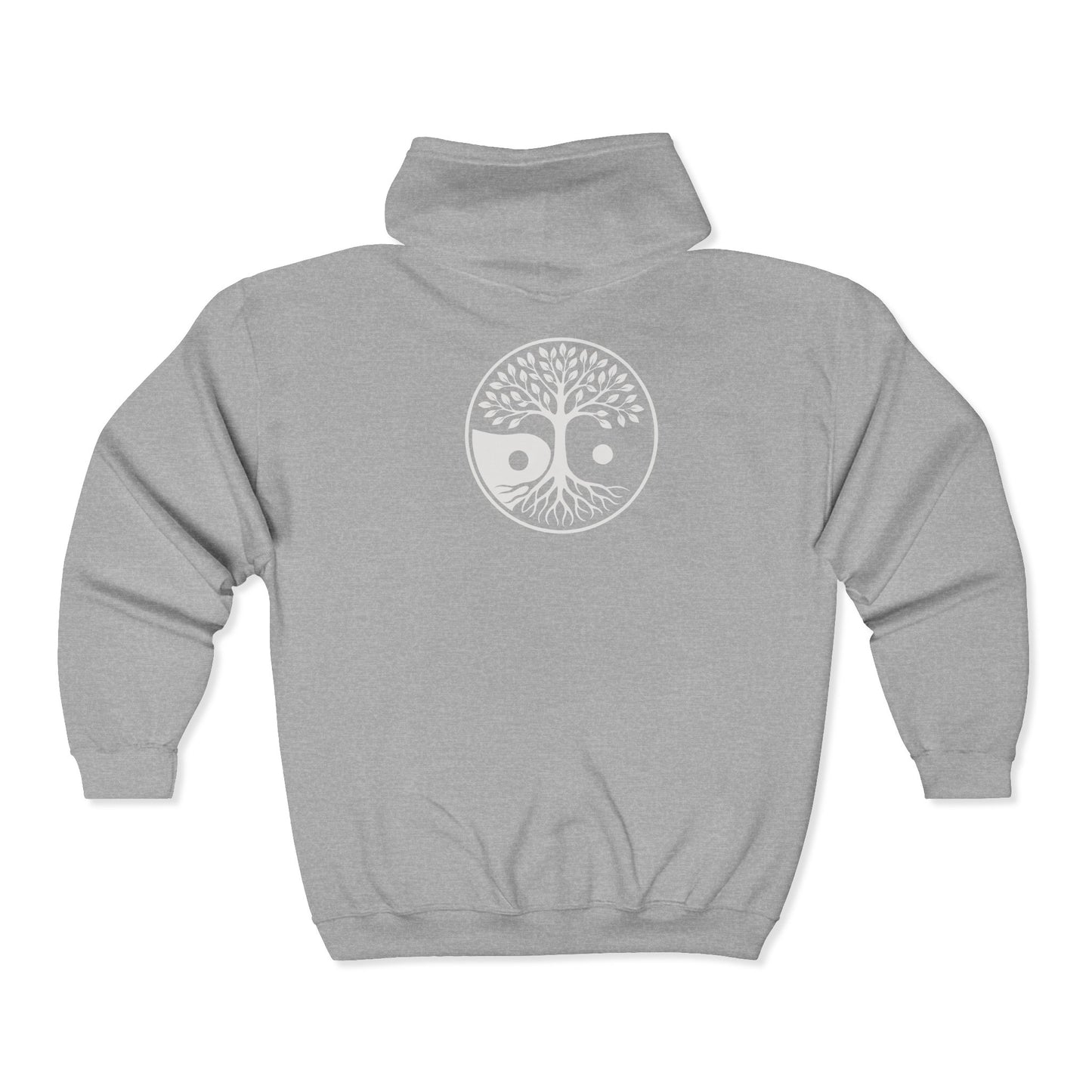 Yin Yang Unisex Zip Hoodie, Cozy Hooded Sweatshirt for Meditation, Spiritual Gifts, Unisex Outerwear, Yoga Apparel