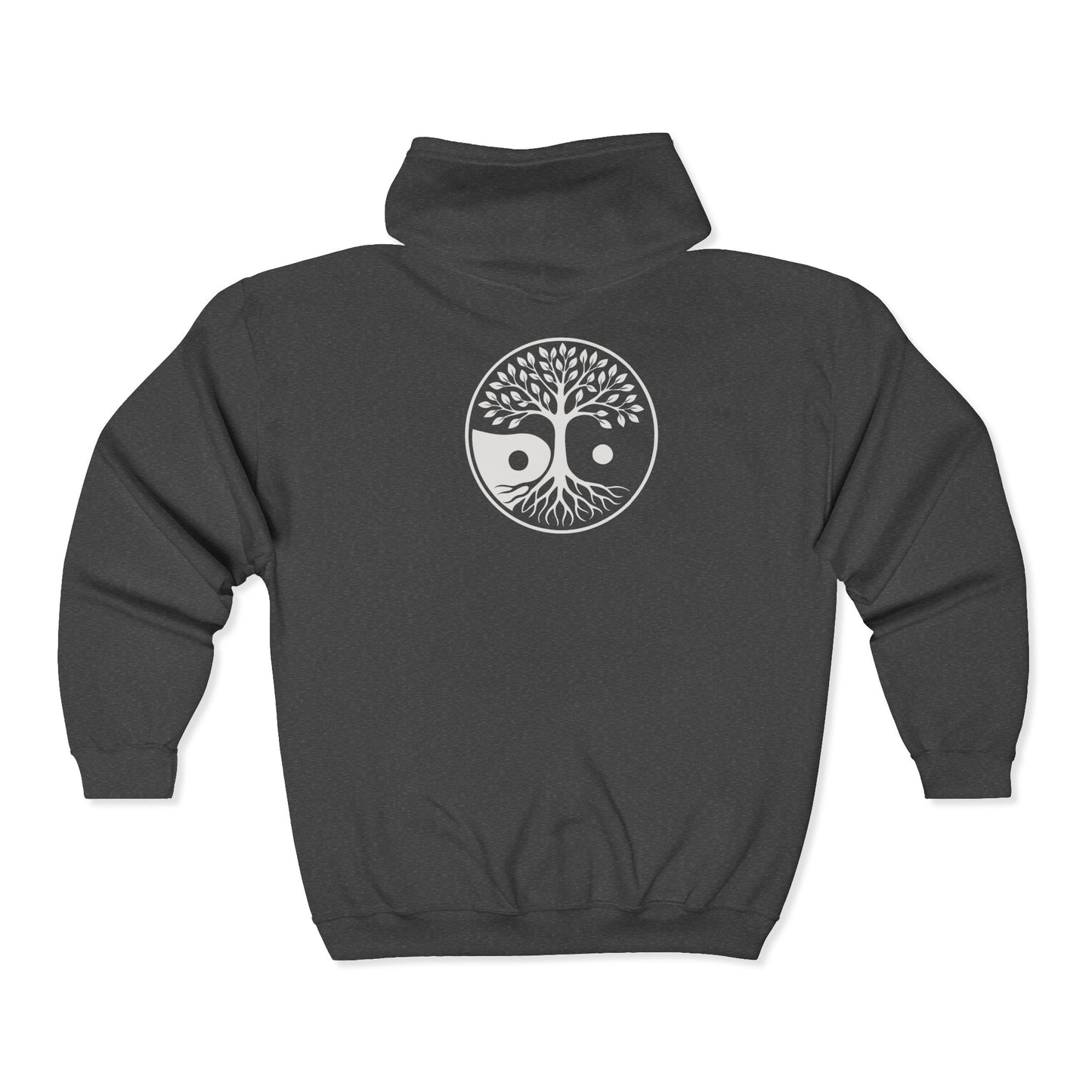 Yin Yang Unisex Zip Hoodie, Cozy Hooded Sweatshirt for Meditation, Spiritual Gifts, Unisex Outerwear, Yoga Apparel