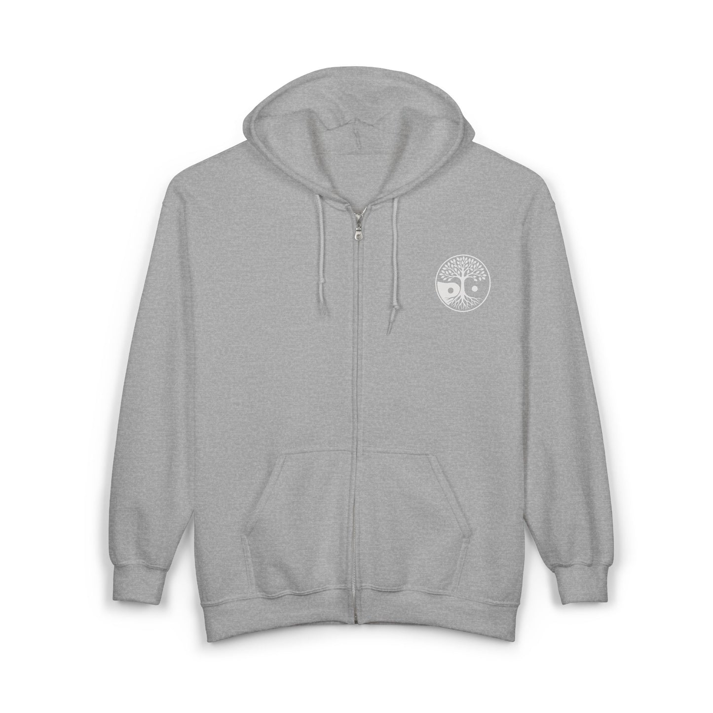 Yin Yang Unisex Zip Hoodie, Cozy Hooded Sweatshirt for Meditation, Spiritual Gifts, Unisex Outerwear, Yoga Apparel